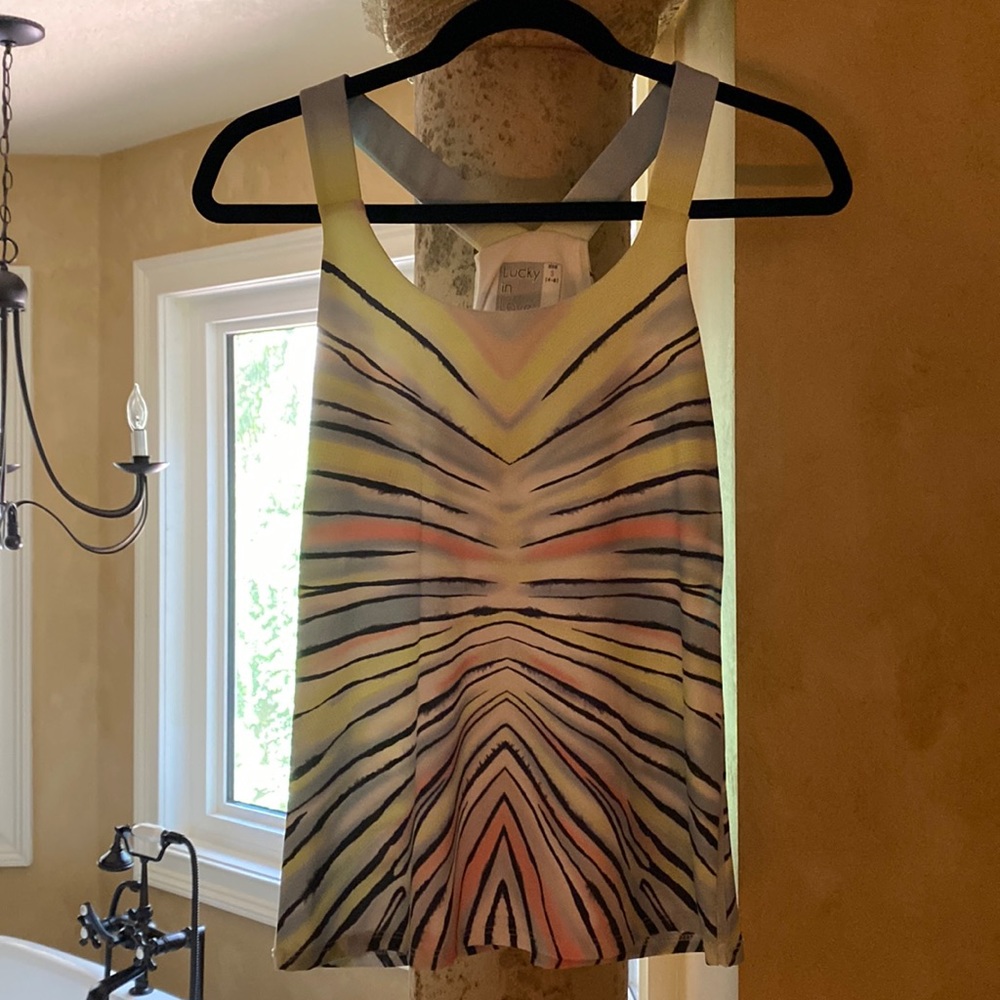 Lucky in love going wild w/bra women's tennis tank. Like new, worn twice.